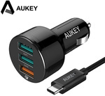 AUKEY Quick Charge 3.0 3 Ports USB Car Charger + Type A2C cable US$9.95 (~AU$12.83) Delivered from AliExpress