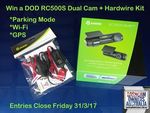 Win a DOD: RC500S and DP4 Hardwire Kit from Dash Cam Owners Australia