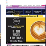 Free Small Barista Made McCafe Coffee with Purchase of Herald Sun ($1.50) [VIC] 23/6/17