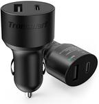 Tronsmart 42W USB-C and USB A 2-Port Car Charger with Power Delivery US $15.99 (~AU $20.15) Delivered @ Geekbuying