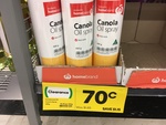 Home Brand Canola Oil Spray 400g $0.70 @ Woolworths (Selected Stores)