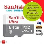 SanDisk Ultra Micro SD 64GB - 2 for $15.98, Samsung EVO Plus 64GB - 2 for $23.95 + Delivery ($0 with eBay Plus) @ SS eBay