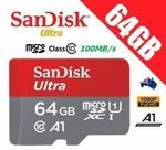 SanDisk Ultra MicroSD 64GB $11.96 + Delivery ($0 with eBay Plus) @ Shopping Square eBay