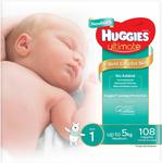 Huggies Ultimate Nappies, Unisex Size 1, 108 Count $25 or $22.50 (w/ Sub & Save) + Delivery ($0 w/ Prime/ $39 Spend) @ Amazon AU