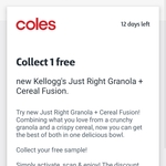 Collect 1 Free Kellogg's Just Right Fusion Granola  @ Coles via flybuys