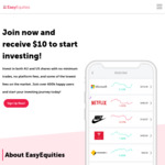 EasyEquities: Free $10 and 0.1% Per Trade ($1 Per $1000)