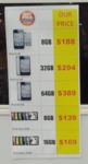 iPod Touch 8GB $188, 32GB $294, 64GB $389 at Harvey Norman Alexandria NSW