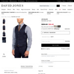 Joe Black Pinstripe Suit Vest 100% Wool  Woven in Italy $41.30 at Checkout (RRP $200, $0 C&C/ Spend $50 Delivered) @ David Jones