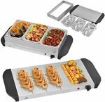 Food Warmer Buffet Electric Server Bain Marie Stainless Steel 1.5L x 3 Tray $49.50 Delivered @ Repo Guys