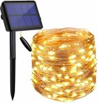Solar Outdoor Fairy Lights 20m Warm White $14.24 or Rainbow $14.79 + Delivery ($0 Prime/ $39 Spend) @ Findyouled Amazon AU