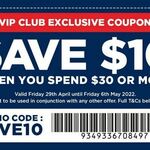 $10 off $30 Spend (Free VIP Membership Required) + $7.99 Delivery ($0 C&C/ $100 Order) @ Spotlight