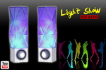 Diamond Portable Stereo Speakers with Sound Responsive LED Light Show $7.98 Delivered