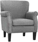 Artiss Armchair Fabric Grey $135.28 + Delivery ($0 to Metro) @ Bargain Avenue