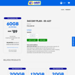 Catch Connect 365 Day Prepaid SIM Plan: 60GB for $89 (Was $120) with Unlimited Talk & Text @ Catch