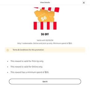 $6 Off Pickup Orders $20+ (If Your Account Is 1 Year or Older) @ KFC via App