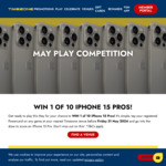 Win 1 of 10 iPhone 15 Pro (128GB) from Timezone [Requires Powercard]