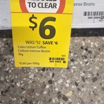 Coles Urban Coffee Culture Intense Coffee Beans 1kg $6 (Was $12) in-Store Only @ Coles