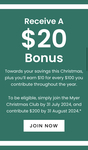 Join MYER Christmas Club and Contribute $200 by 31/8 for $40 Bonus Credit @ MYER
