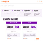 amaysim $240 Prepaid Mobile Starter Kit: 365 Days 200GB $175 Delivered ($240 Ongoing) @ amaysim