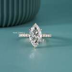Marquise Halo Lab-Grown 3ct Diamond Cathedral 14K Ring + Free 0.25ct Studs $3,310 (RRP $3678) Delivered @ Pear Jewels