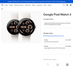 Google Pixel Watch 3 Wi-Fi 41mm $371, Wi-Fi 45mm $432, LTE 41mm $541, LTE 45mm $632 Delivered @ Google Store