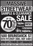 Clearance Sale - Mossimo, Superdry, Diesel, - Brunswick Street (MELB) - up to 70% OFF + 10% OFF