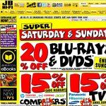 Super Saturday & Sunday @JB Hi-Fi 20% off Blu-Ray