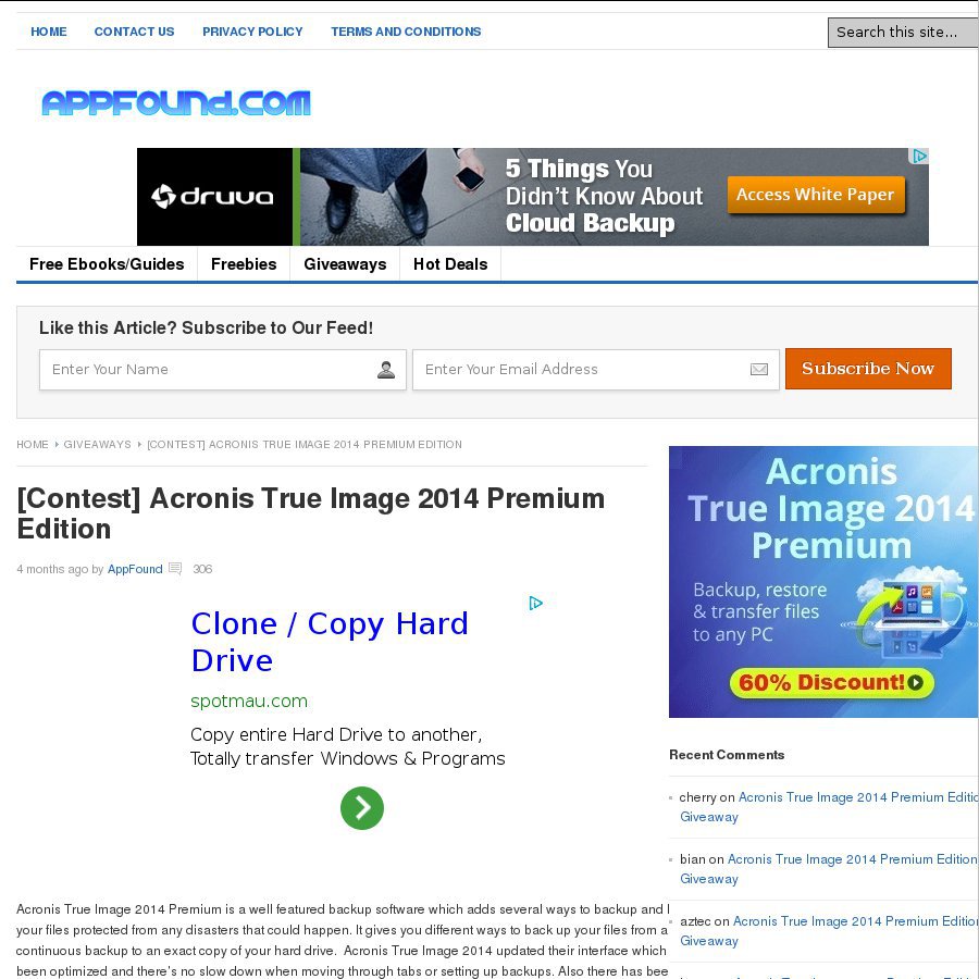 acronis true image giveaway