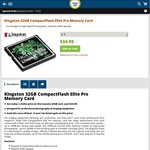 Kingston 32GB Compact Flash Card. $44.50 Incl Postage -COTD