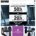 Oxford 50% off Winter Collection + 20% off Already Reduced Prices (Includes Clearance Items)