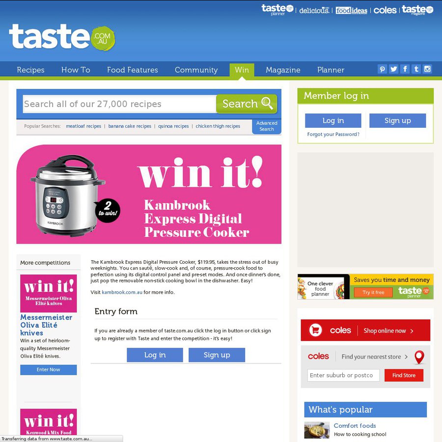 Win a Kambrook Express Digital Pressure Cooker from