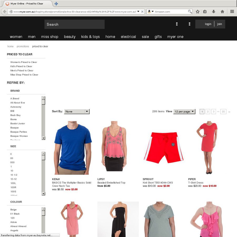 Myer Clearance Sale ONLINE ONLY. Prices Start from 1 OzBargain