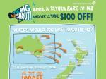 Air NewZealand - Take $100 off a Return Fare to NZ