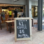 $1 Coffee, $5 Meals at New Cafe '1st Sipzz' 75 Miller St, North Sydney