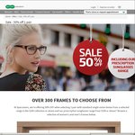 Specsavers 50% off Glasses for a Single Pair (Limited Range)