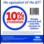 10% off at Masters Rouse Hill (NSW)