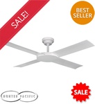 Hunter Pacific Revolution Ceiling Fan 52" with 2 Remote Controls in White - $335 @ Fansonsale