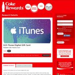 Coke Rewards - iTunes Digital Gift Card $10 for 250 Tokens $20 for 500 Tokens