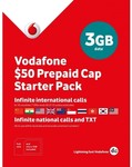Vodafone $50 PrePaid Starter Pack $25 - 10GB Data, Unlimited National Calls/Text, Unlimited Calls 10 Countries @ Harvey Norman