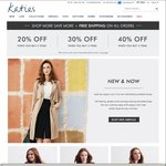 $10 Coupon + 40% off for 4 Items, 30% for 3 Items @ Katies