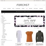 Forcast 50% off selected item Sale and FREE Shipping for Any Online Purchase