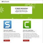 Techsmith: CYBER MONDAY - 20% Off SnagIt ($52.14) and Camtasia ($207.76)