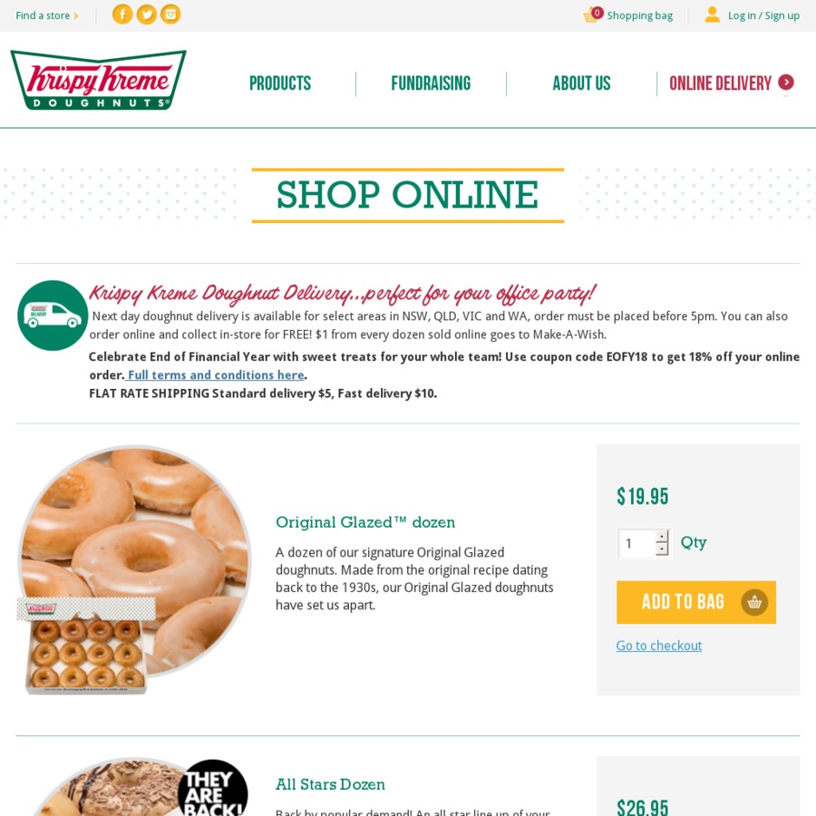 18% off Krispy Kreme (NSW, QLD, VIC and WA) - OzBargain