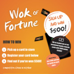 [ACT] Win a Loyalty Card with 5,000 points ($500 equivalent) from Wok It Up