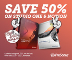 Presonus Studio One 3 Pro (~$270AUD), Notion 6 (~$100AUD), 50% off Sale (Audio Software)