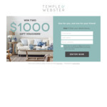 Win Two $1,000 Gift Cards from Temple & Webster