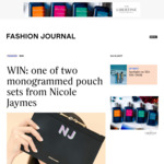 Win 1 of 2 Nicole Jaymes Dual Monogrammed Pouch Sets from Fashion Journal