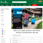 Win 1 of 6 $500 Osprey Shopping Sprees from Paddy Pallin