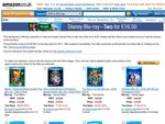 Disney Blu-Rays 2 for £16.50 = $26 or DVD 2 for £12.50 = $20 from Amazon.co.uk