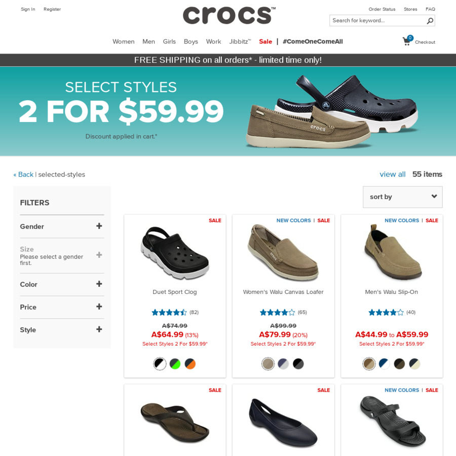 Click Frenzy: Get 2 pairs for $ @ Crocs Australia - OzBargain